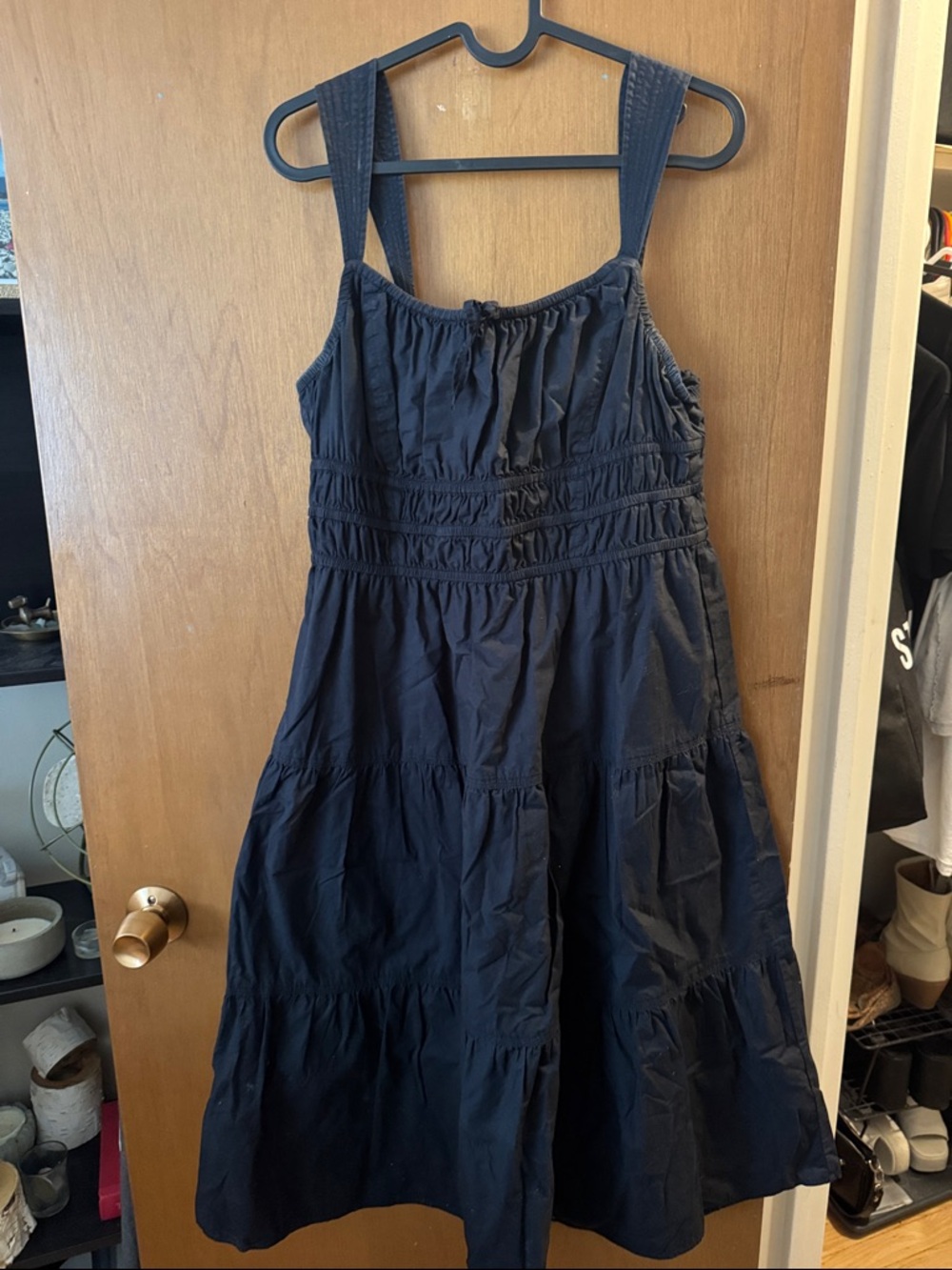 Sunday Best Navy Blue Tiered Midi Dress